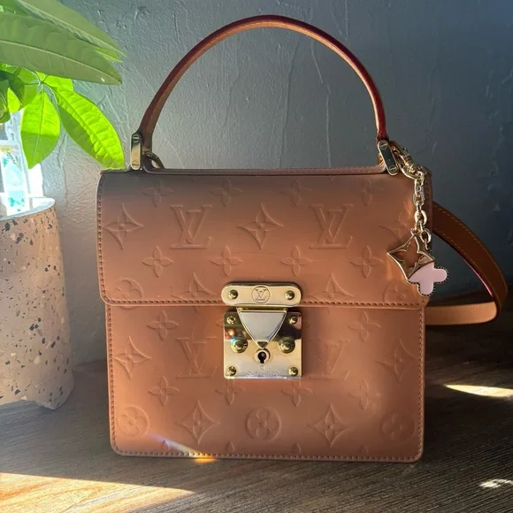 Louis Vuitton Spring Street Bag Peach Painted Vernis Vachetta Crossbody Bag Gold - Picture 1 of 16